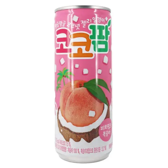 HAITAI Coco Palm Peach Drink 340ml | Korean Peach Juice with Coconut Jelly