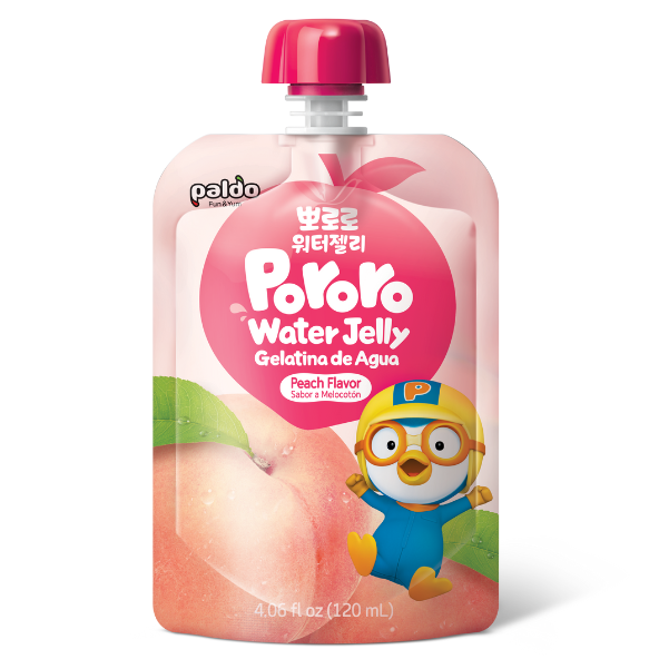 PALDO Pororo Water Jelly Peach Flavor Pack of 10 (120ml x 10pouch)