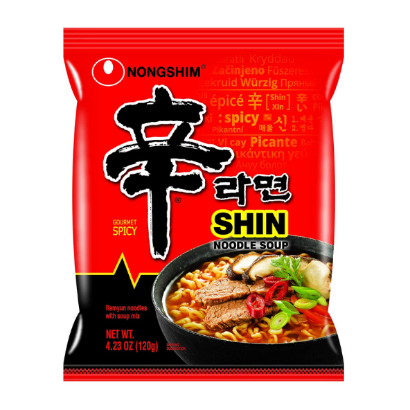 Nongshim Shin Ramyun Korean Style Spicy Noodle Soup Instant Noodles 120g