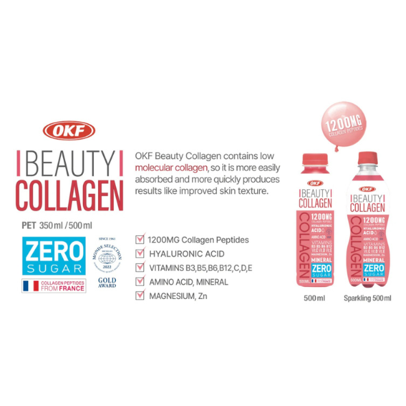 OKF Beauty Collagen Zero Sugar Drink Pack of 20 (500ml x 20bottles) Collagen Drink- Korean Drink- Korean Beverage