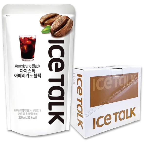ICE TALK Americano Black Pack of 10 (230ml x 10pouch) Flavored Drink- Korean Drink- Korean Beverage
