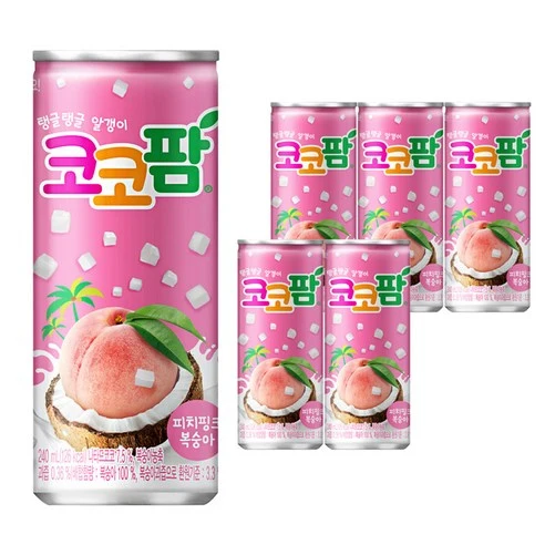 HAITAI Coco Palm Peach Drink 340ml | Korean Peach Juice with Coconut Jelly