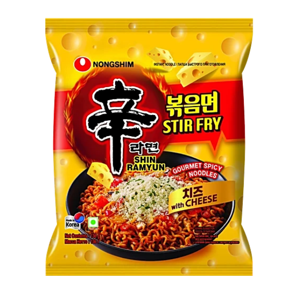 Nongshim Shin Ramyun Stir Fry Gourmet Spicy Noodles with Cheese 136g