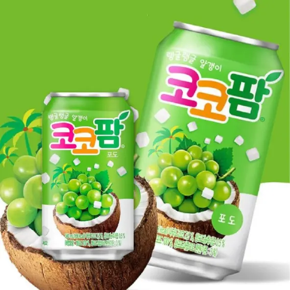 HAITAI Coco Palm Grape Drink 340ml | Korean Grape Drink with Coconut Jelly
