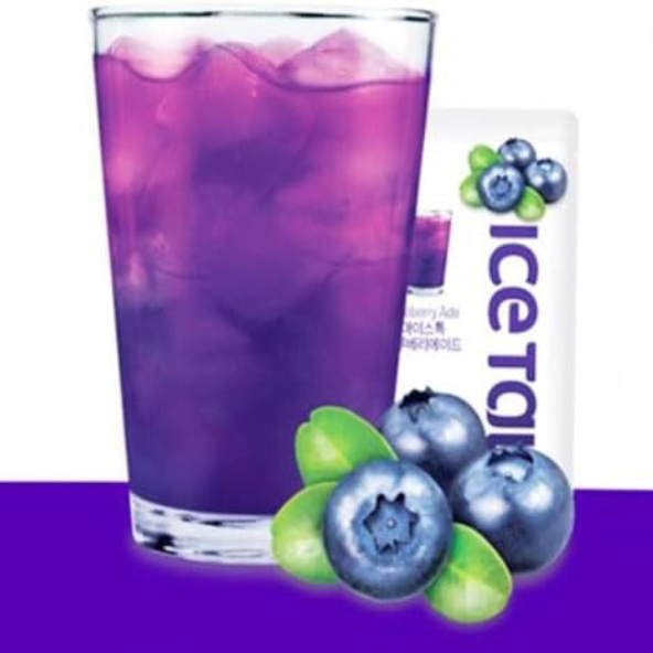 ICE TALK Blueberry Ade Pack of 10 (230ml x 10pouch) Flavored Drink- Korean Drink- Korean Beverage