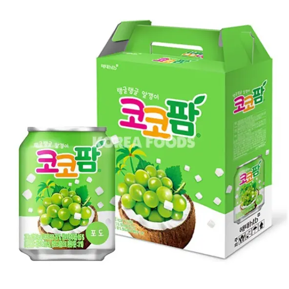 HAITAI Coco Palm Grape Drink 340ml | Korean Grape Drink with Coconut Jelly
