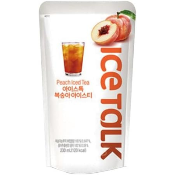 ICE TALK Peach Iced Tea Drink pack of 10 (230ml x 10pouch) Flavored Drink- Korean Drink- Korean Beverage